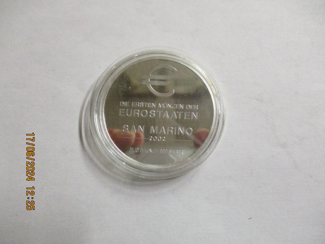  Die ersten Münzen der Eurostaaten 2002 San Marino Silbermünze   