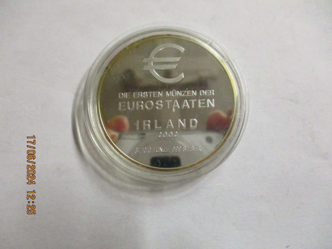  Die ersten Münzen der Eurostaaten 2002 Irland Silbermünze   