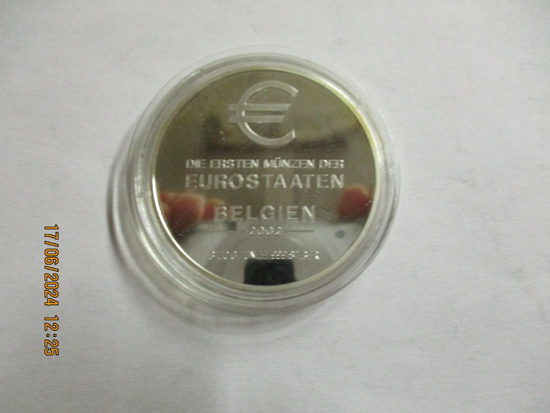  Die ersten Münzen der Eurostaaten 2002 Belgien Silbermünze   