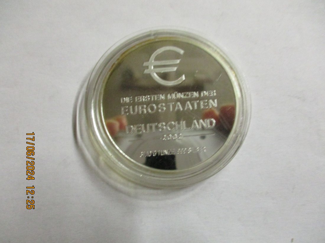  Die ersten Münzen der Eurostaaten 2002 Deutschland Silbermünze   