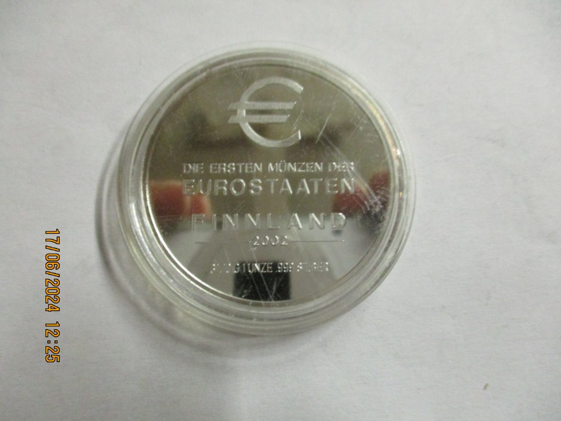 Die ersten Münzen der Eurostaaten 2002 Finnland Silbermünze   