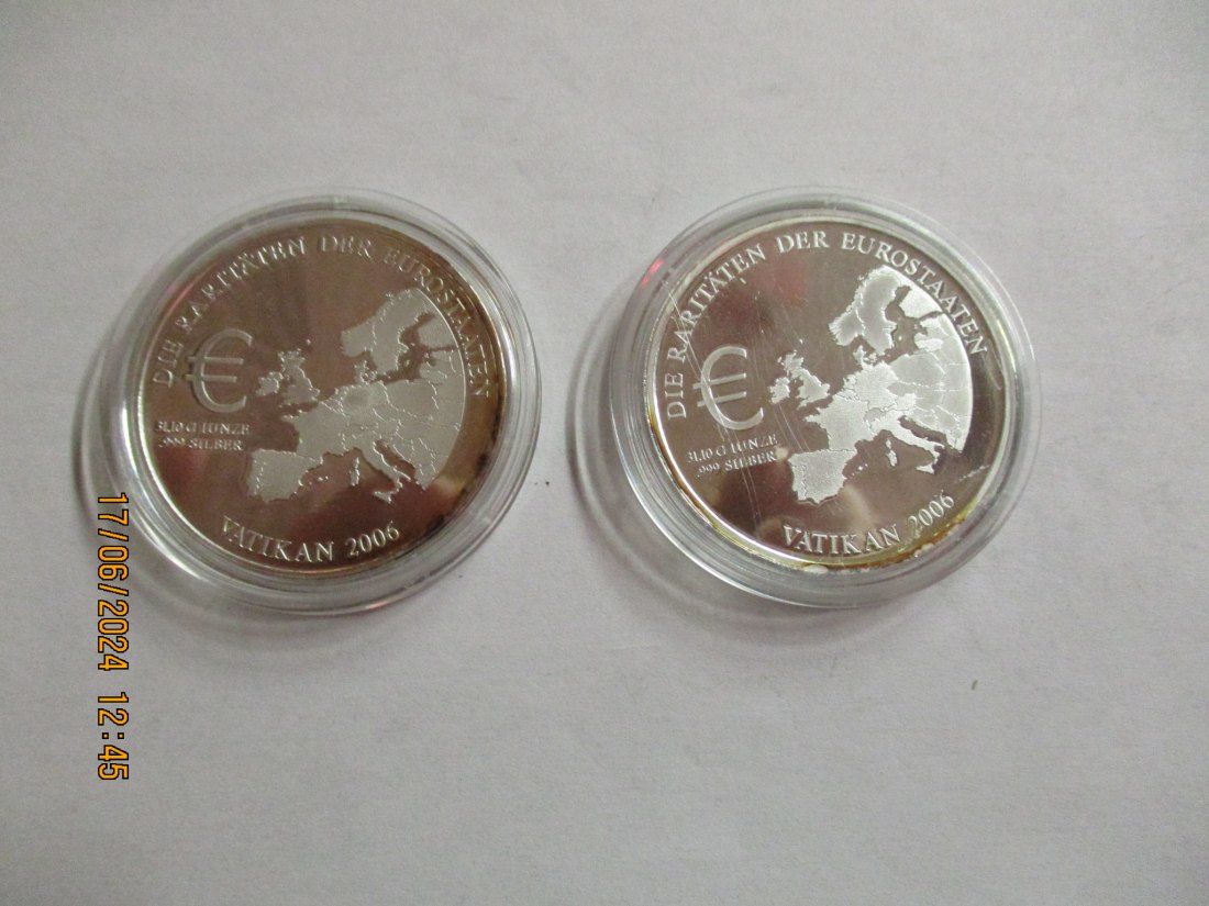  Die Raritäten der Eurostaaten 2006 Vatikan 2 Silbermünzen   