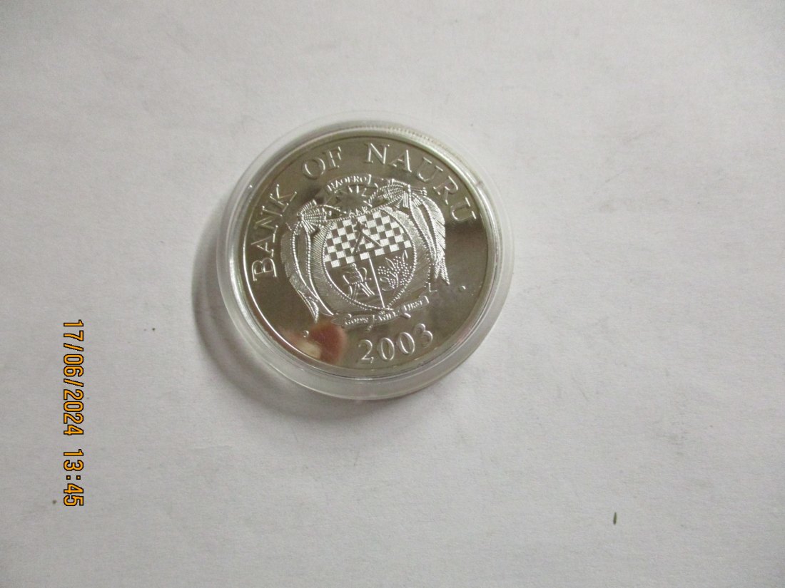  10 Dollar 2003 Hologramm Nauru Silber PP   