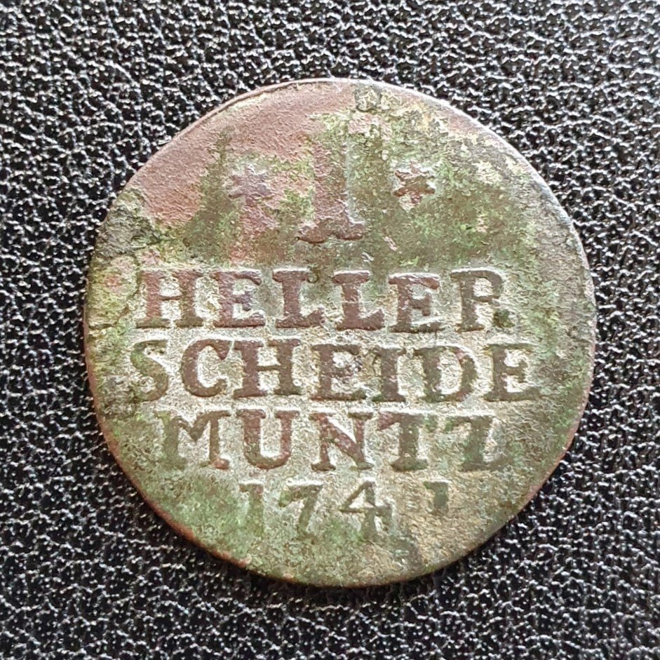  Landgrafschaft Hessen-Kassel 1 Heller Scheide Muntz 1741 Friedrich I. Kupfer Münze   