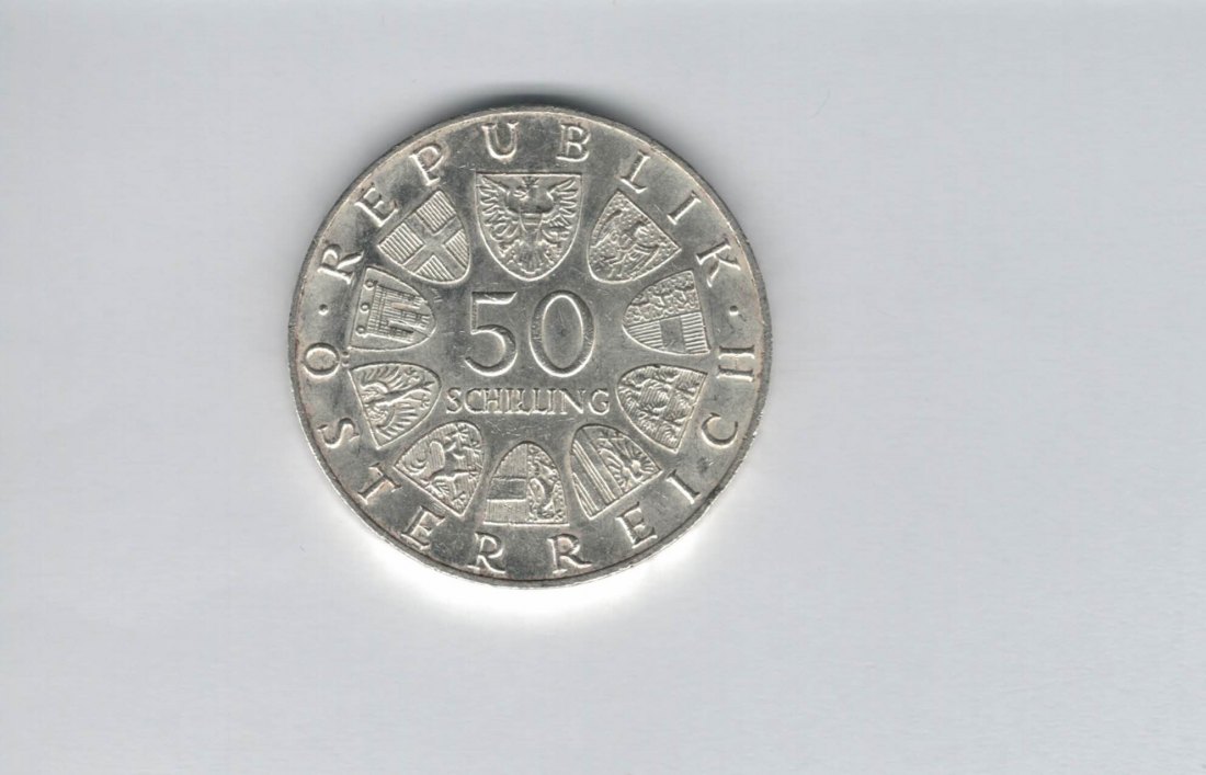 50 Schilling 1966 150 Jahre Nationalbank Österreich Spittalgold9800 silber (4584/5)   