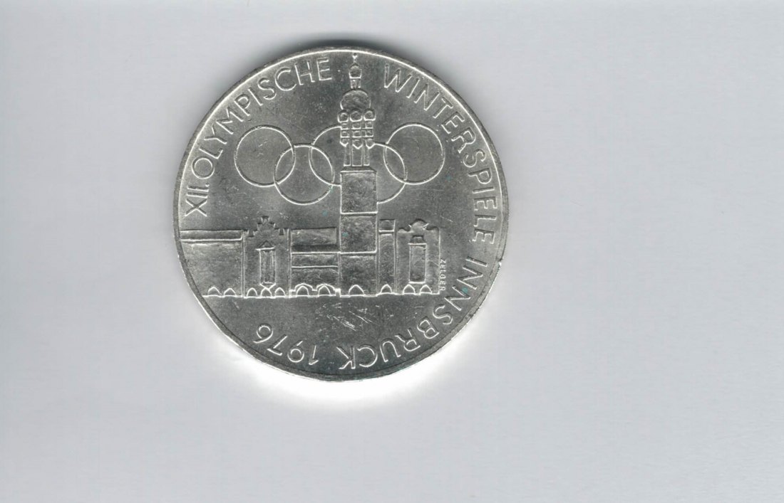 100 Schilling 1976 Winterolympiade Innsbruck Stadtturm Wien 15,36 fein silber Österreich (01914/5)   