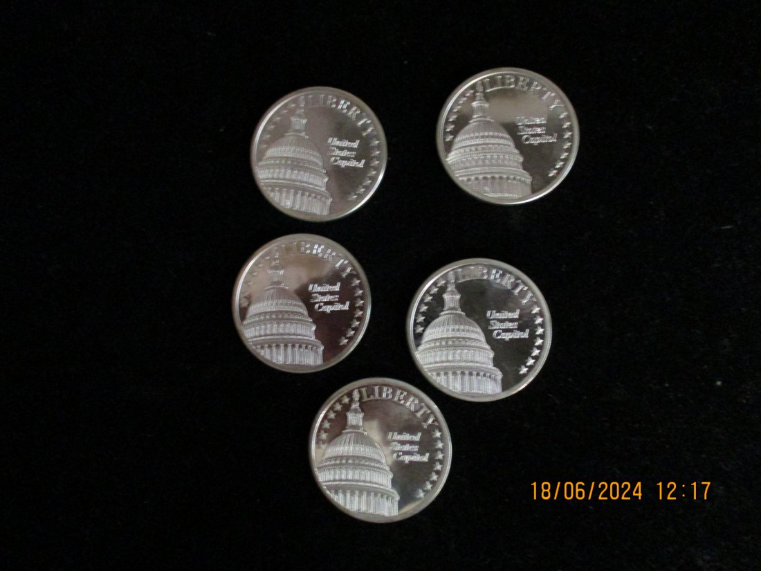  5 Unzen Silber Liberty Capitol 999er Silber /5K   