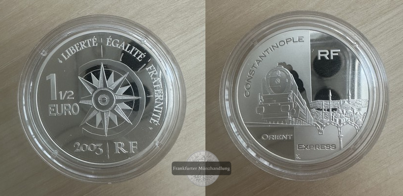 Frankreich 1½ Euro, 2003 Medaille FM-Frankfurt - Feingewicht: 19.98   