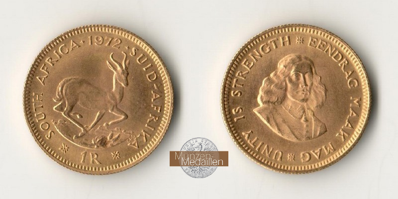 Süd-Afrika MM-Frankfurt  Feingewicht: 3,66g 1 Rand 1972 
