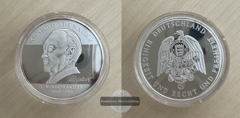  Deutschland Medaille Konrad Adenauer 1. Bundeskanzeler (1949-1963) FM-Frankfurt   