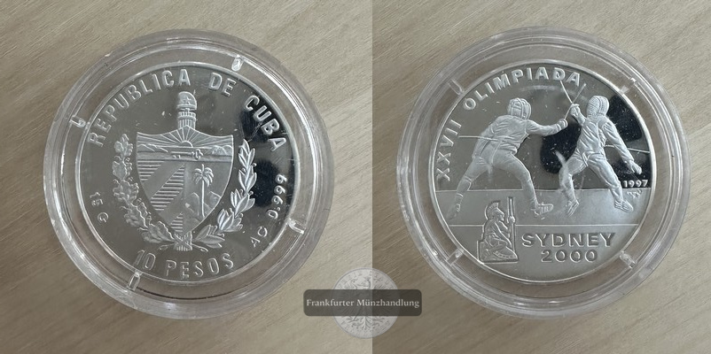  Kuba 10 Pesos  1997  XXVI. Olympische Sommerspiele FM-Frankfurt  Feinsilber: 15g   
