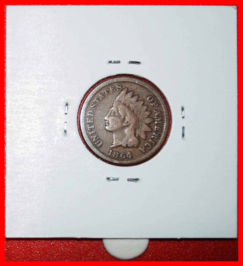  * INDIAN HEAD (1864-1909): USA ★ 1 CENT 1864! IN HOLDER!★LOW START★ NO RESERVE!   