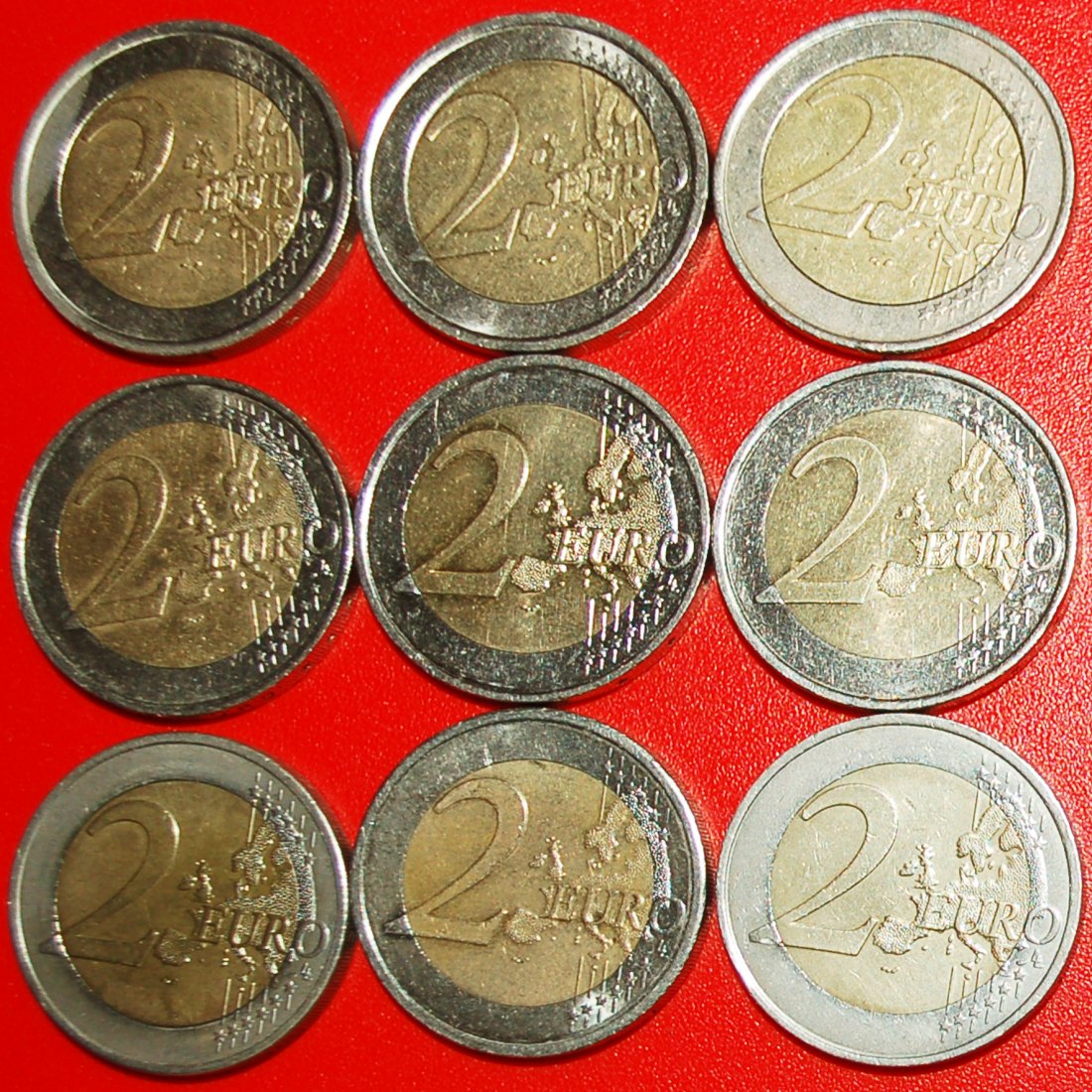 * 9 COMMEMORATIVE COINS: EUROPEAN UNION ★ 2 EURO DIFFERENT TYPES 2004-2018!★LOW START★ NO RESERVE!   