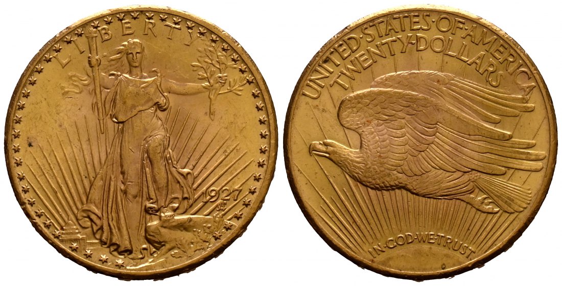 PEUS 1883 USA 30,1 g Feingold 20 Dollars GOLD 1927 Sehr schön