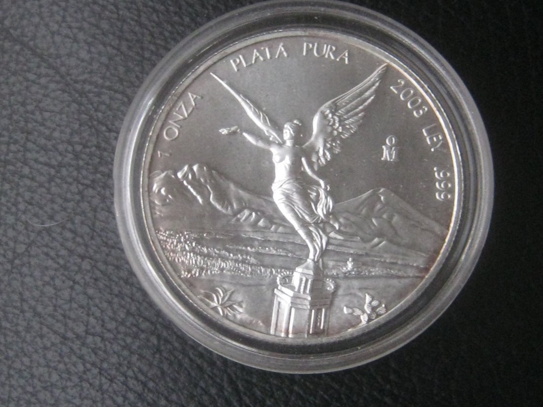 1 Unze Silber Libertad 2003; 31,1 Gramm Feinsilber- in Kapsel   
