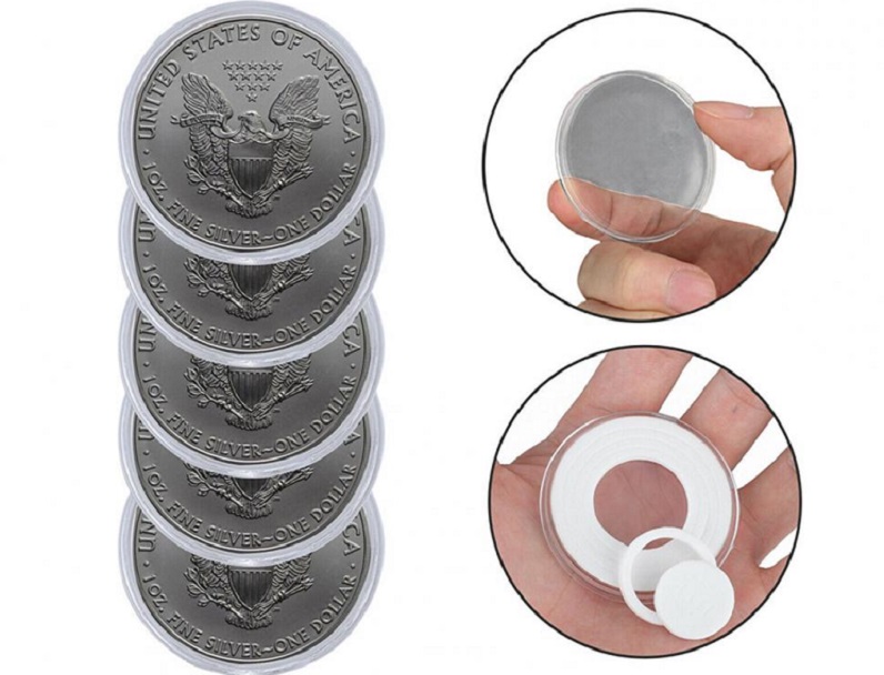 10 Stück Münzkapseln 17-46mm universell f Medaillen +Münzen Acryl klar randlos NEU!   