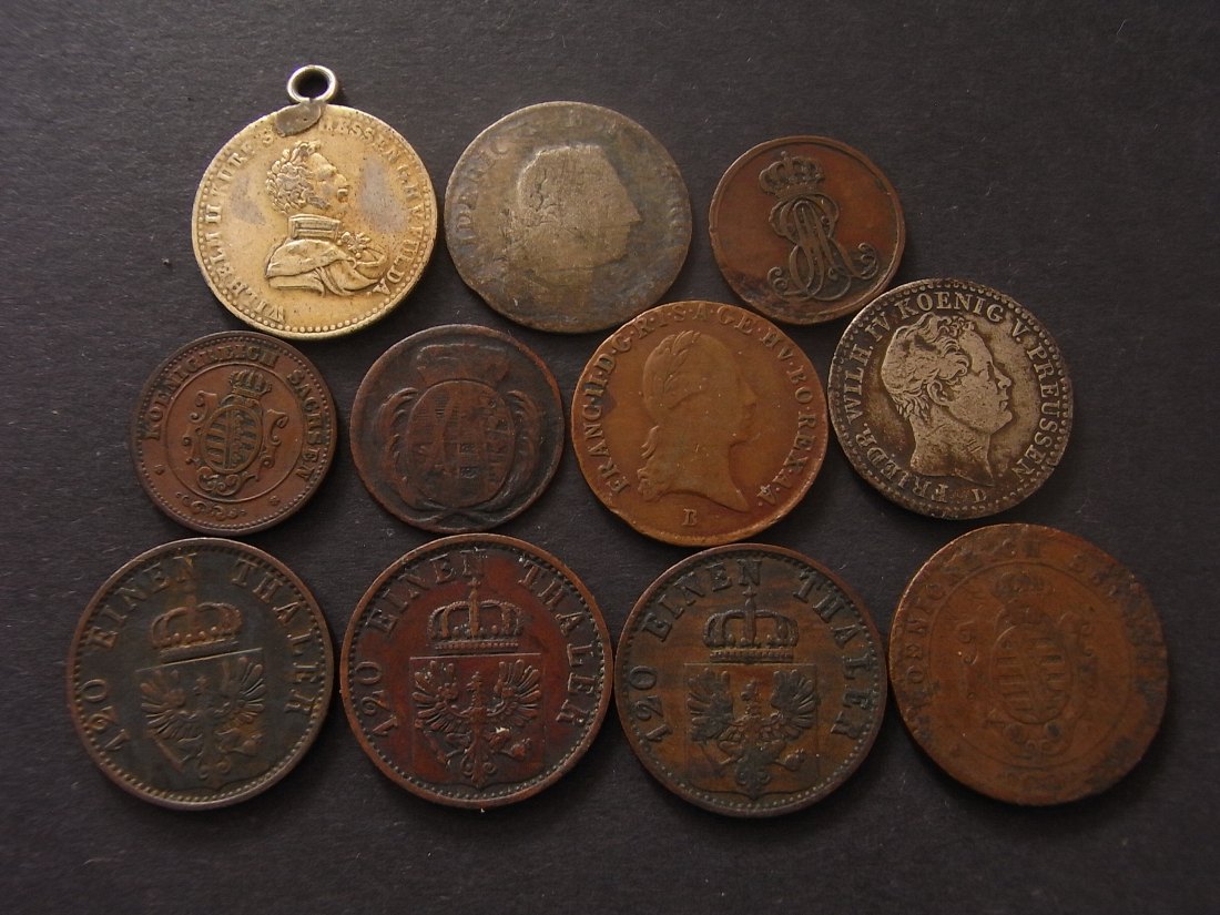  Altdeutschland Lot 11 Kleinmünzen ge-ss   