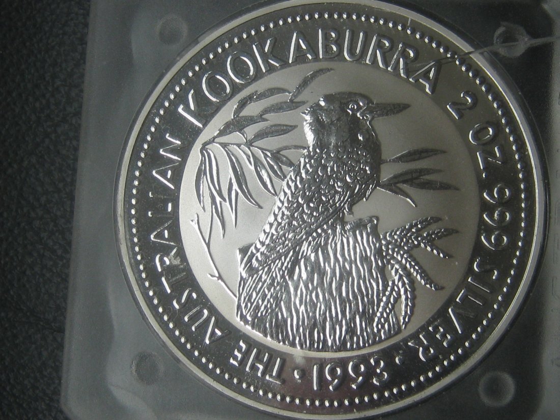  Australian Kookaburra 2 Dollars-62,207 g; in Originalkapsel; vz   