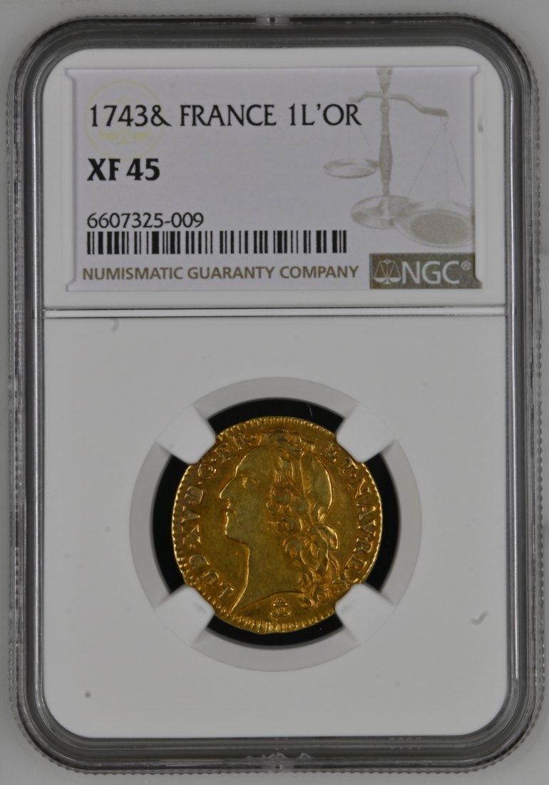  Frankreich 1 Gold Louis 1743& | NGC VF45 | Louis XV.   