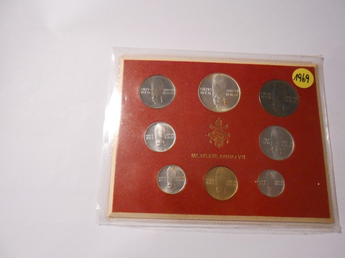  Vatikan Kursmünzensatz 1969 MCMLXIX ANNO VII   