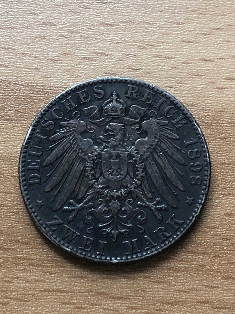  Hamburg 2 Mark 1898 - seltener Jahrgang   