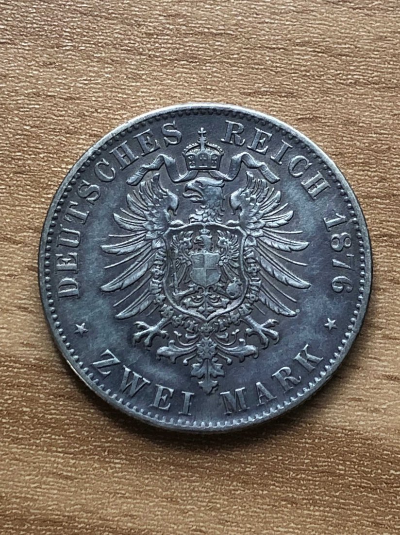  Württemberg 2 Mark 1876 - Erhaltung   