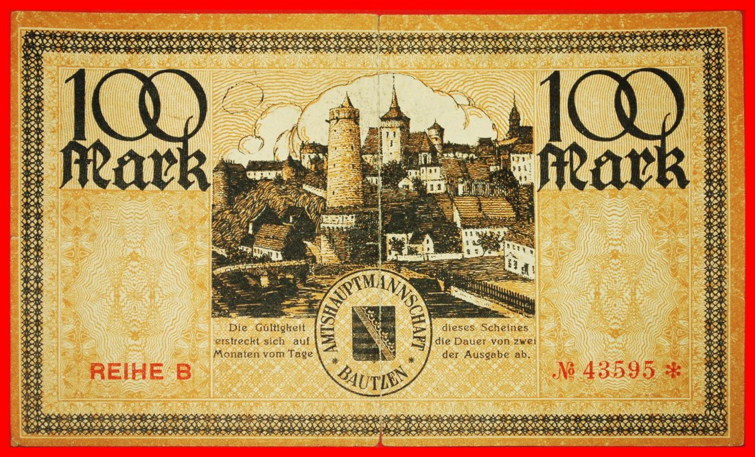  * SAXONY: GERMANY BAUTZEN ★ 100 MARKS 1922 DRESDEN CRISP INFLATION!★LOW START★NO RESERVE!   
