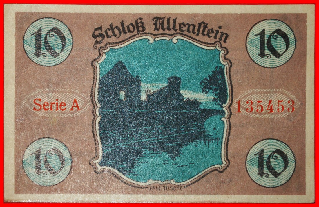  * EAST PRUSSIA 1516: GERMANY ALLENSTEIN POLAND OLSZTYN★10 PFENNIGS 1921 GLOGAU★LOW START★NO RESERVE!   