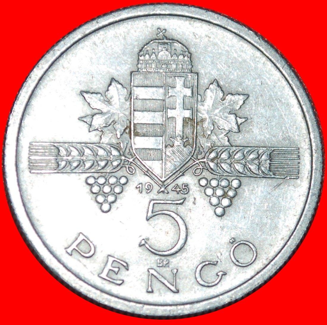  * CROWN: HUNGARY ★ 5 PENGO 1945 PARLIAMENT! LOW START ★ NO RESERVE!   