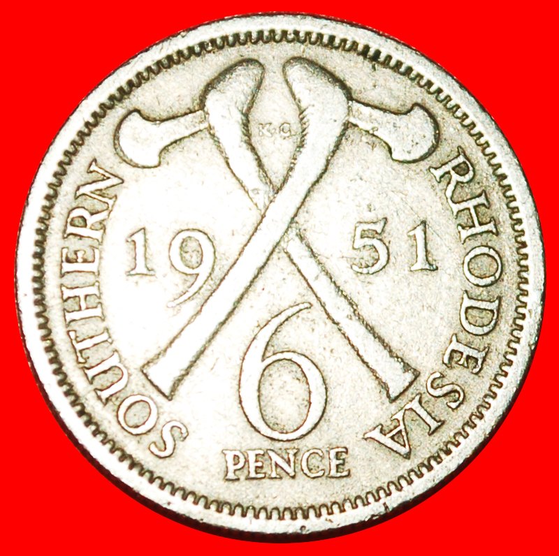  * GREAT BRITAIN (1948-1952): RHODESIA ★ 6 PENCE 1951! GEORGE VI (1937-1952) ★LOW START ★ NO RESERVE!   