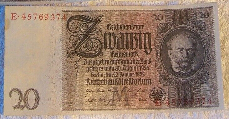  DEUTSCHES REICH 20 Reichsmark, Ro. 174b, M/E, Kriegsdruck - wunderbare Erhaltung   