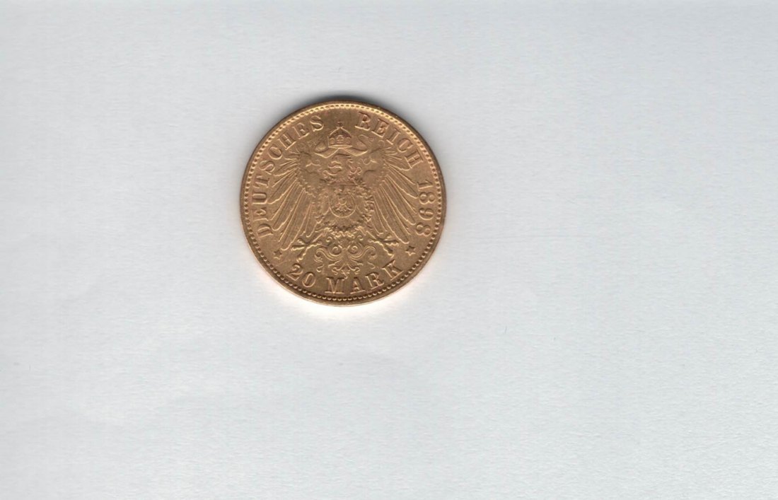  20 Mark 1898 Goldmünze Kaiserreich 900/7,96g Deutschland Spittalgold9800 (4963   