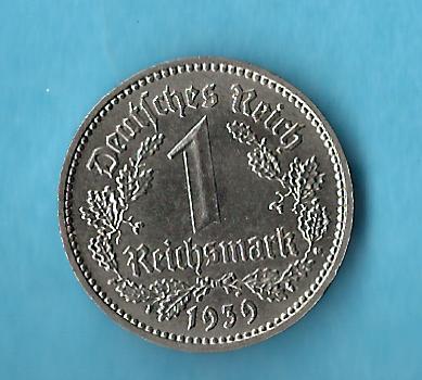  3 Reich 1 Reichsmark 1939 F Münzenankauf Koblenz Frank Maurer AD21   