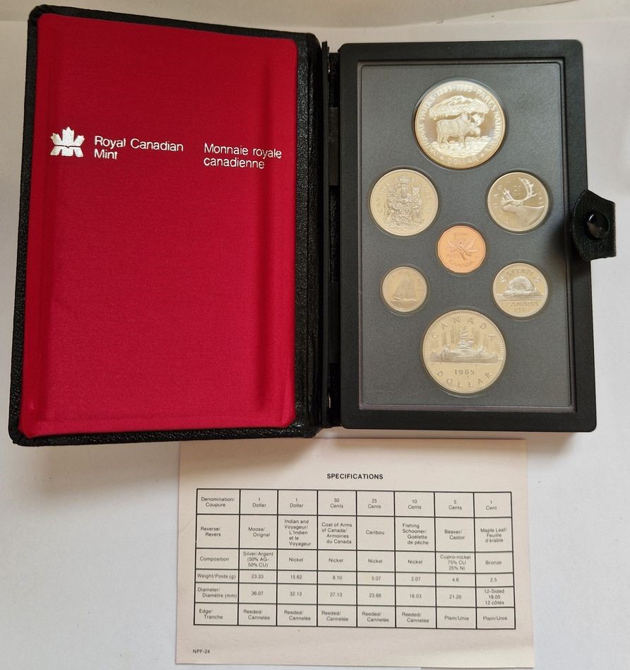  Kanada KMS 1985 1 Cent -1 Dollar Royal Canadian Mint Münzenankauf Koblenz Frank Maurer AD136   