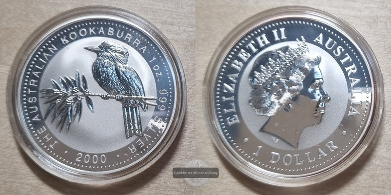  Australien  1 Dollar 2000 Kookaburra FM-Frankfurt Feinsilber: 31,1g   