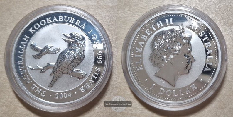  Australien  1 Dollar 2004 Kookaburra FM-Frankfurt Feinsilber: 31,1g   
