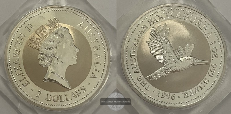  Australien  2 Dollar 1996 Kookaburra  FM-Frankfurt Feingewicht: 62,2g   
