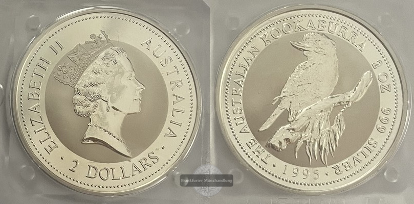  Australien  2 Dollar 1995 Kookaburra  FM-Frankfurt Feingewicht: 62,2g   