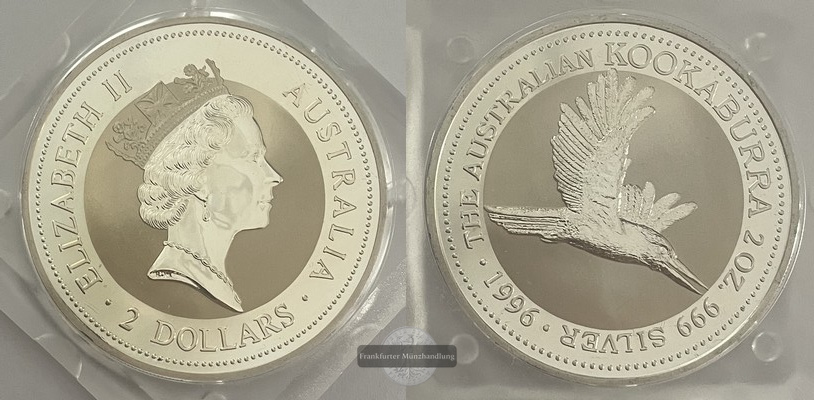  Australien  2 Dollar 1996 Kookaburra  FM-Frankfurt Feingewicht: 62,2g   