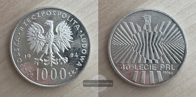  Polen  1000 Zloty  1984  FM-Frankfurt  Feingewicht: 10,3g  Silber   