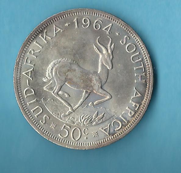  Süd Afrika 50 cent 1964 Silber Koblenzer Muenzen Studio Münzenankauf Koblenz Frank Maurer AD85   