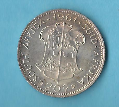  Süd Afrika 20 cent 1961 vz Silber Koblenzer Muenzen Studio Münzenankauf Koblenz Frank Maurer AD86   