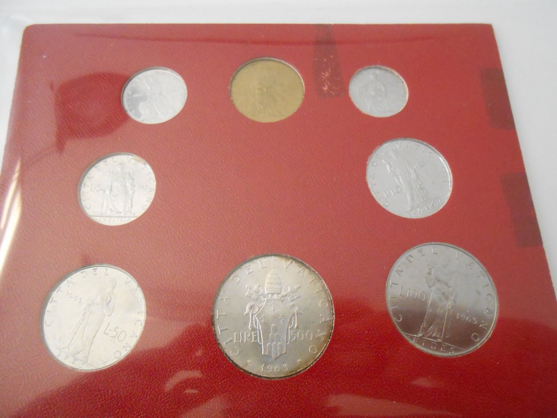  Vatikan Kursmünzensatz 1963(1) MCMLXIII ANNO I im Folder   