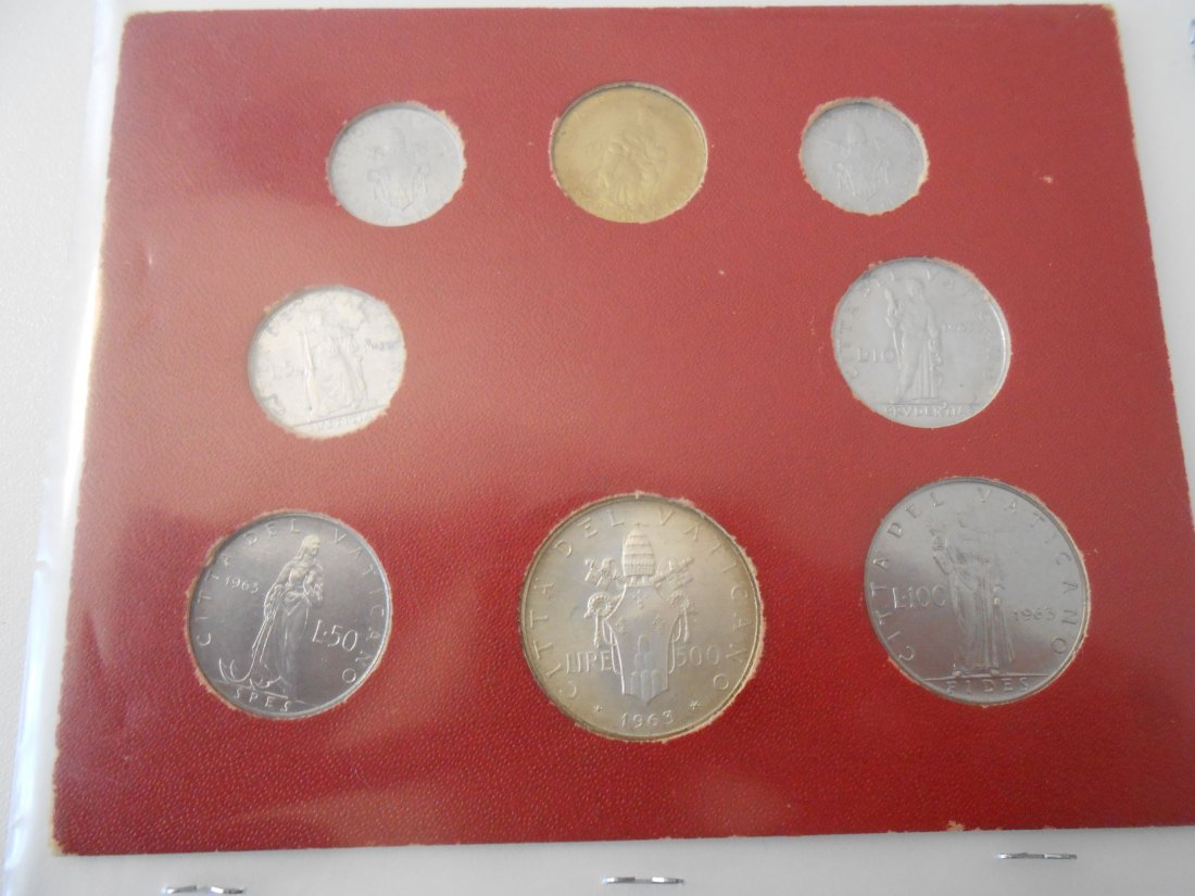  Vatikan Kursmünzensatz 1963(2) MCMLXIII ANNO I im Folder   