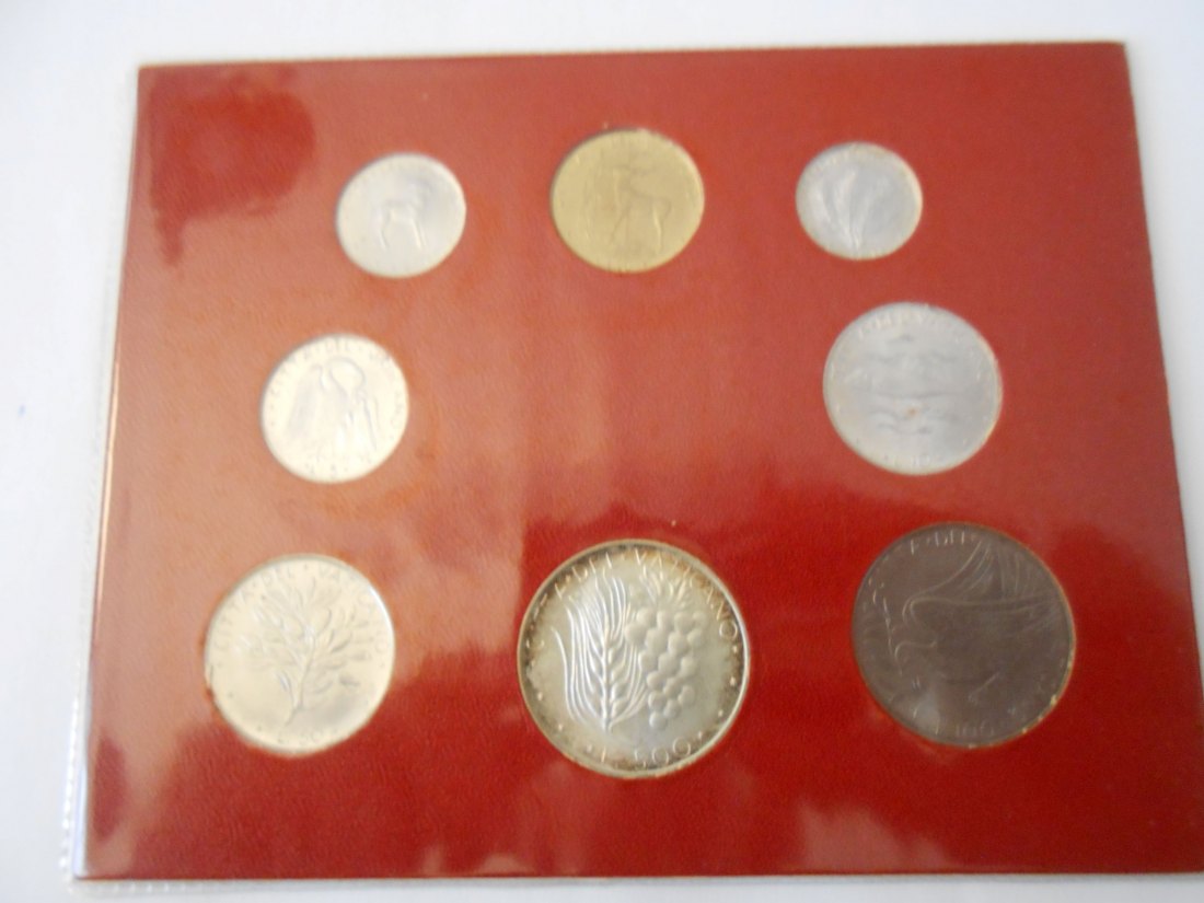  Vatikan Kursmünzensatz 1970 MCMLXX ANNO VIII im Folder   