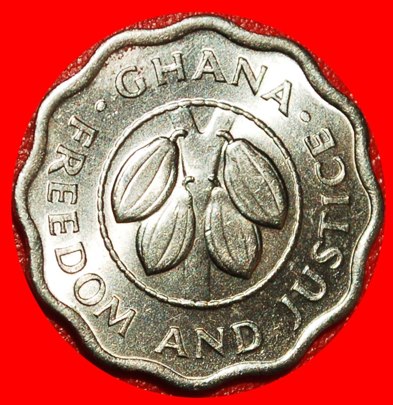  * GREAT BRITAIN: GHANA ★ 2 1/2 PESEWAS 1967 COCOA UNC MINT LUSTRE! ★LOW START ★ NO RESERVE!   