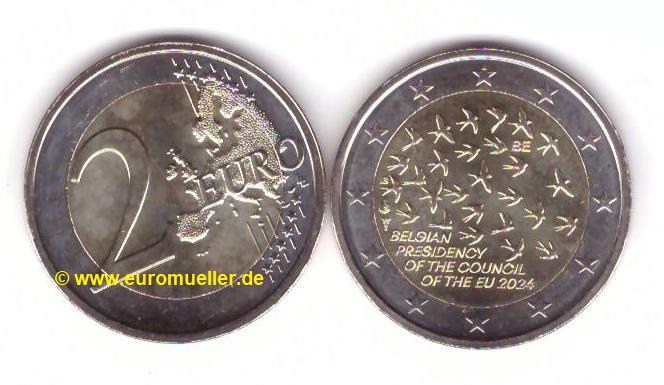 Belgien 2 Euro Gedenkmünze 2024...EU-Vorsitz   