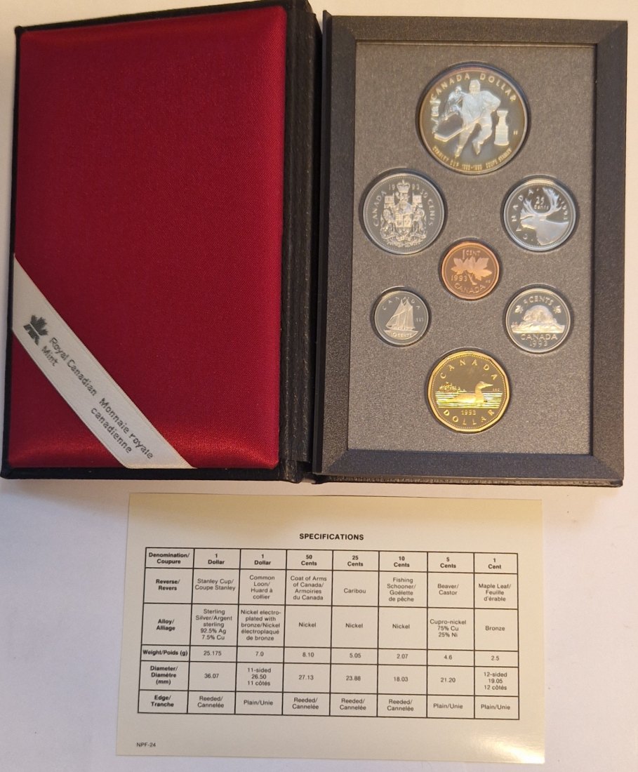  Kanada KMS 1993 1 Cent -1 Dollar Royal Canadian Mint Münzenankauf Koblenz Frank Maurer AD162   