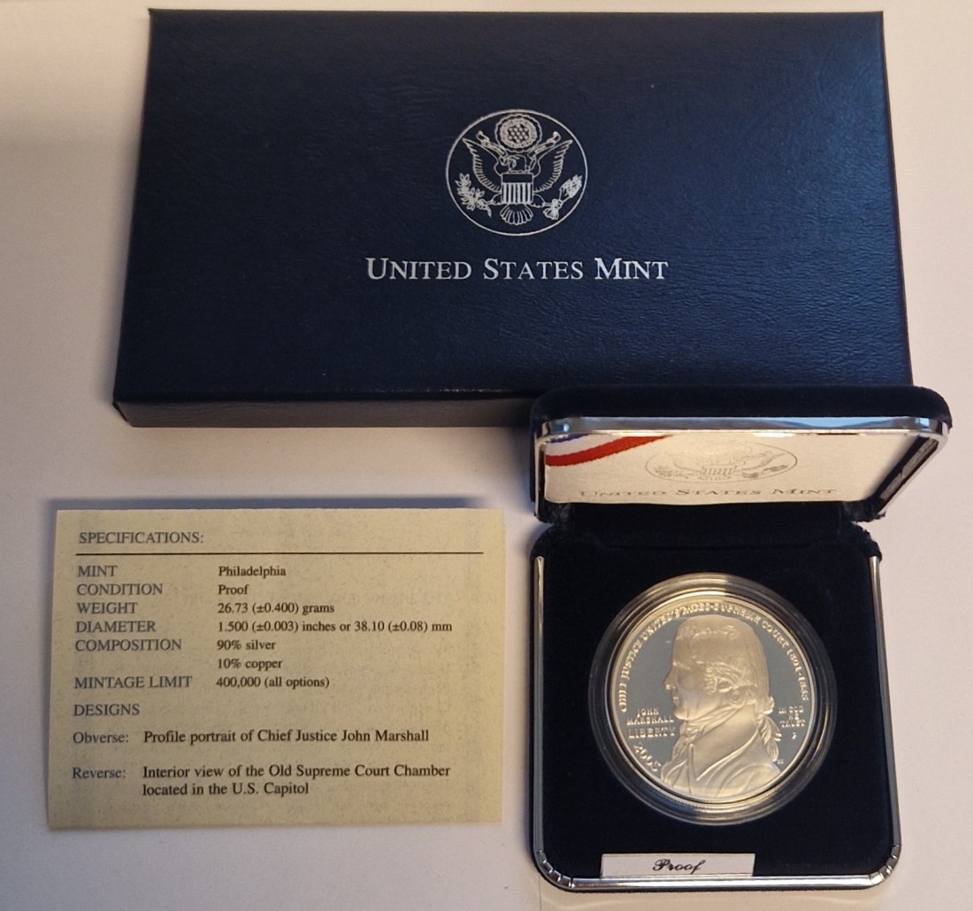  United State Mint 2005 Chief Justice John Marshall proof set Münzenankauf Koblenz Frank Maurer AD167   