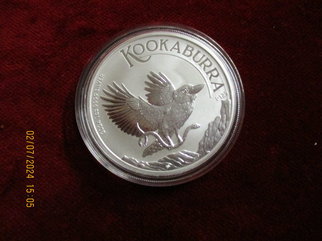  1 Dollar Australien Silbermünze 2024 Kookaburra P125   